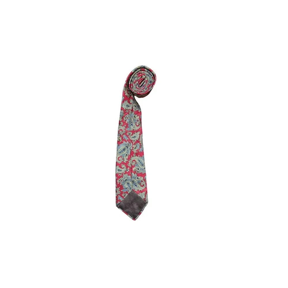 Vintage Van Heusen Boy's Pure Silk Red Paisley Tie